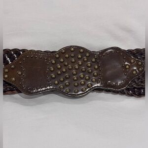 Cole Haan Brown Studded Leather Belt